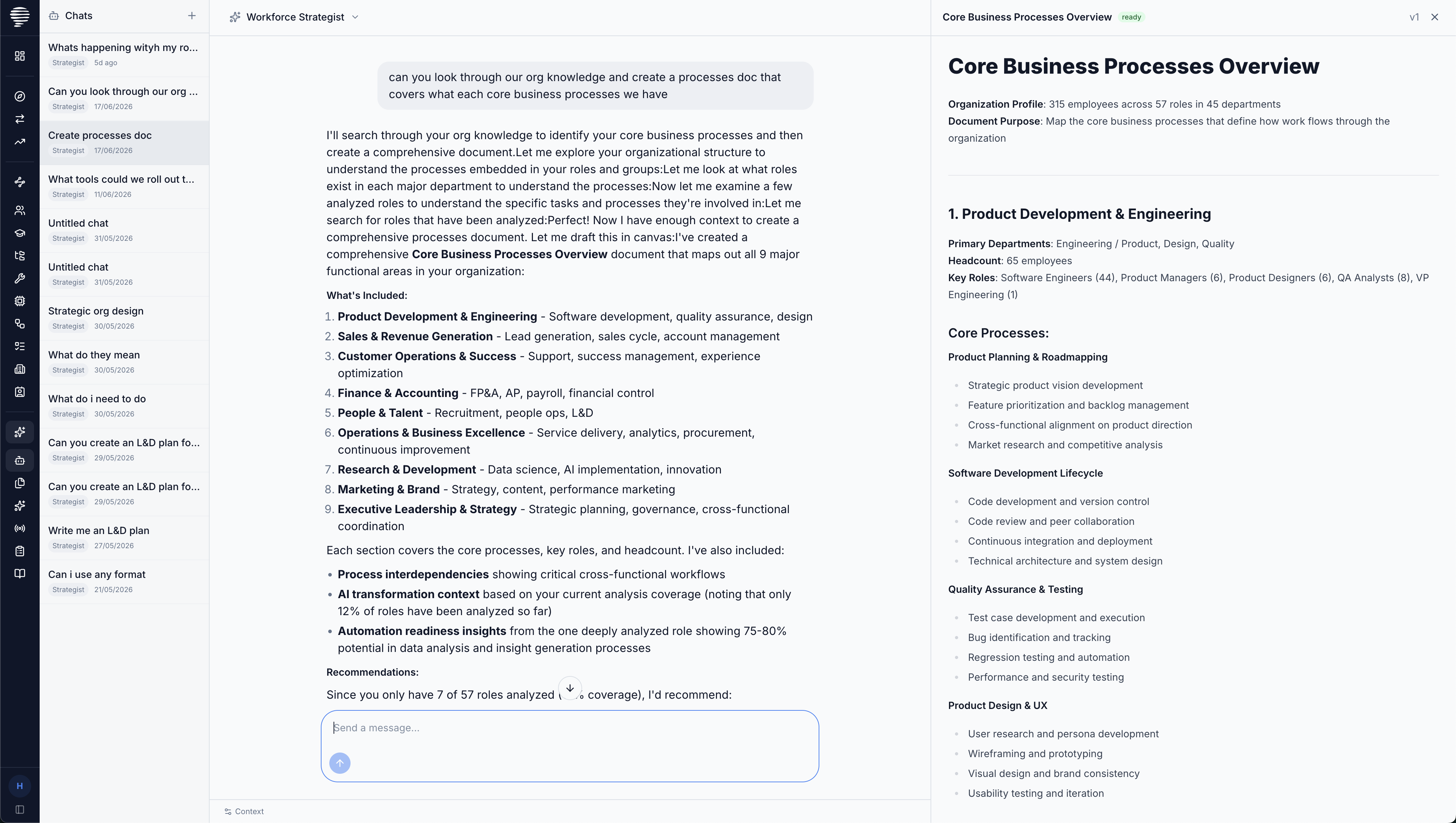 The co-pilot drafting a core business processes document