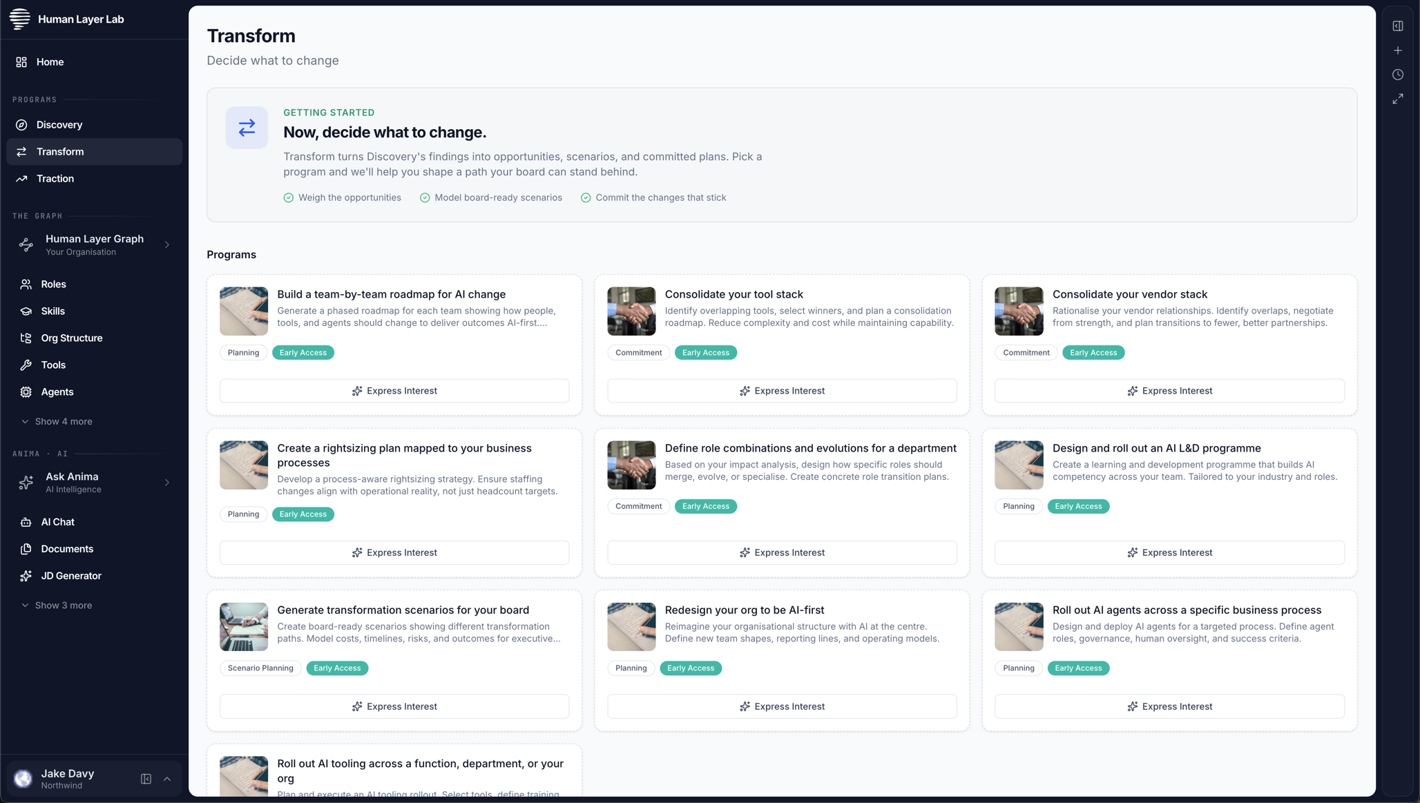 The Transform programme library: pre-built programmes ready to run